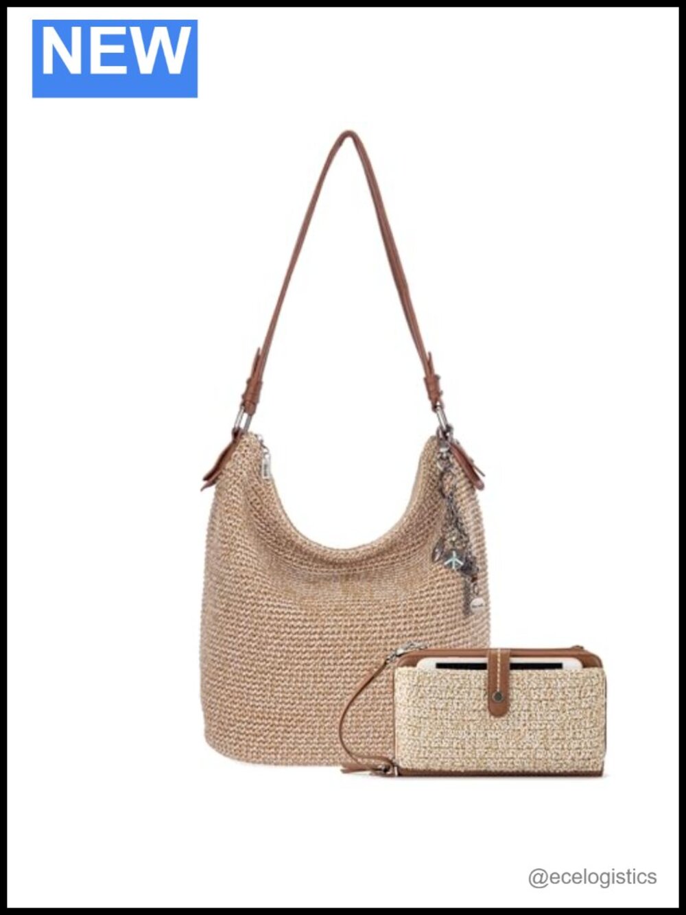 The Sak Crochet Hobo Bag & Smartphone Crossbody Set - Faux Leather Vegan
